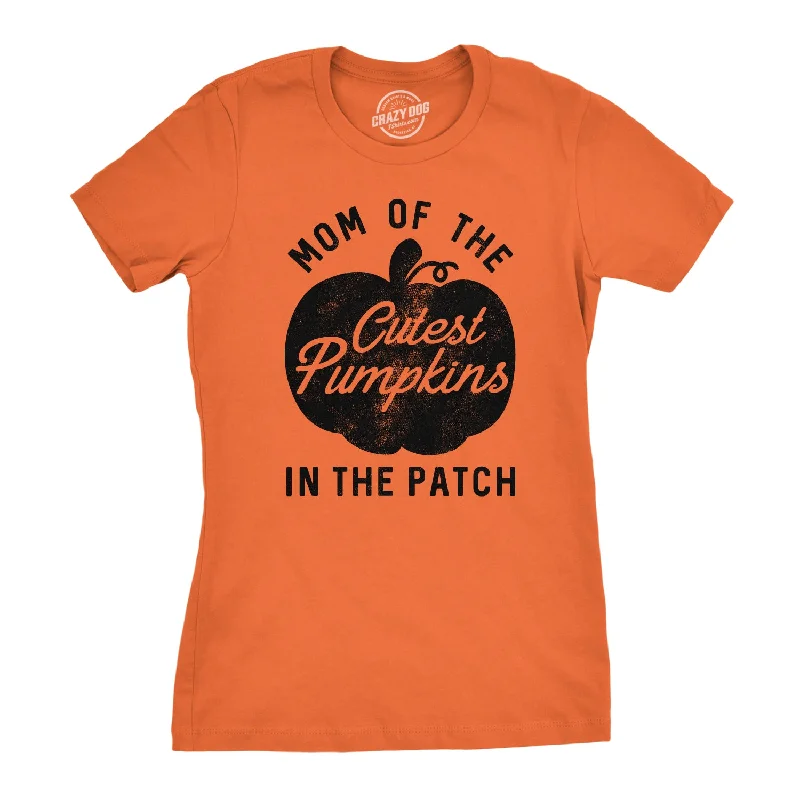 stylish bow detail tops for women -Mom Of The Cutest Pumpkins In The Patch Women's T Shirt