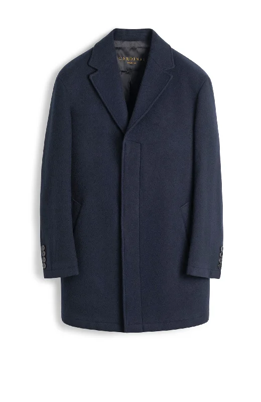 women's corduroy jackets -ONIX NAVY WOOL TOPCOAT