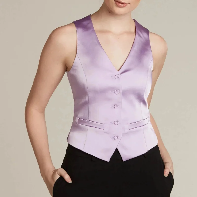 women's gothic skirts -Lavender Tuxedo Vest