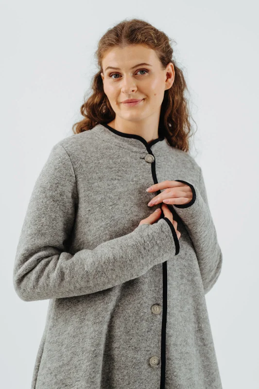 stylish winter coats for women -Classic Coat, Wool, Light Grey