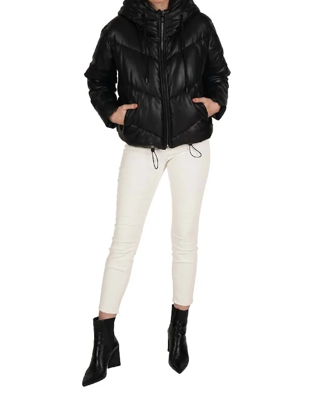 women's elegant winter coats -Puffer Jacket In Black