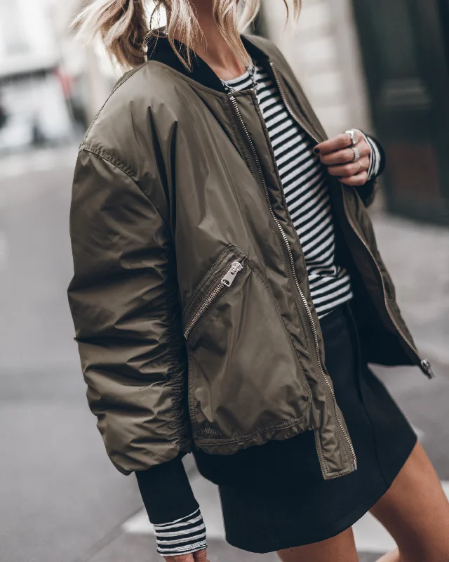 women's suede trench coats -The Green Bomber Jacket