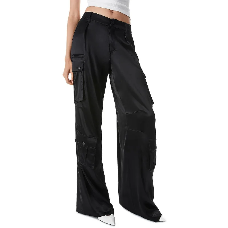 women's casual pants -Womens Cargo Wide Leg Cargo Pants