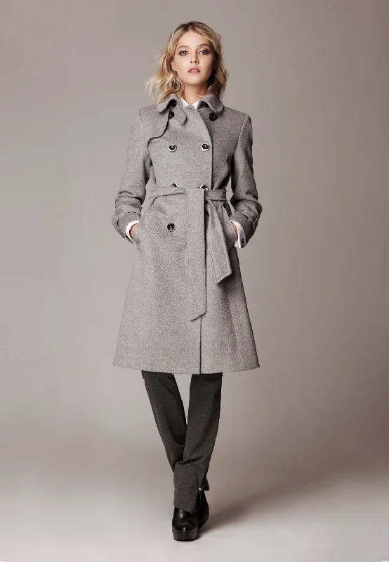 women's longline jackets -Coat "GENF" / Cashmere & Camel