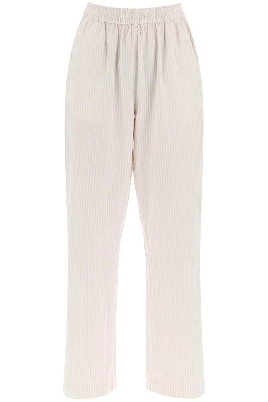 casual high-rise shorts for women -Skall Studio Women's "Organic Cotton Striped Claudia Pants"