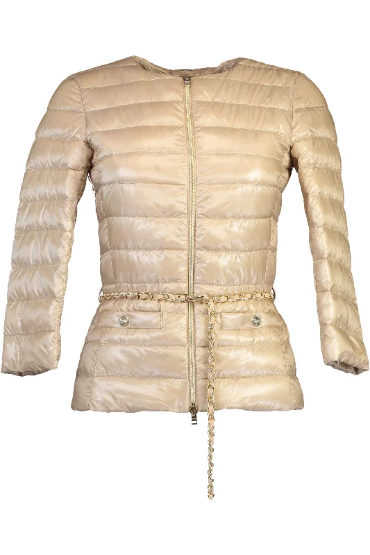 women's faux fur coats -Long Sleeve Fitted Jacket