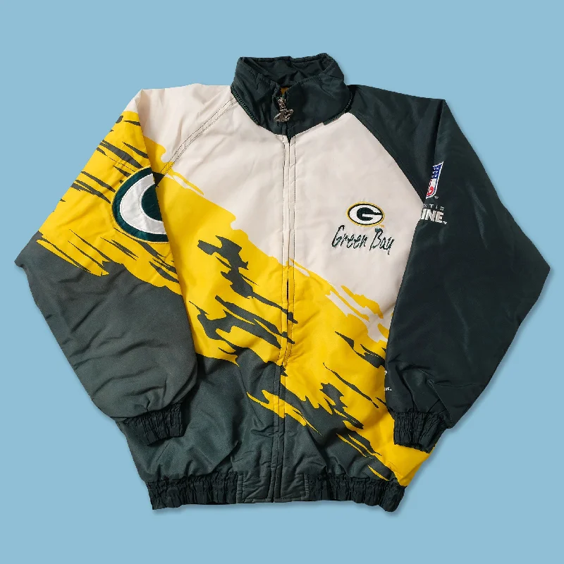 women's high-neck coats -Vintage Greenbay Packers Padded Jacket Small