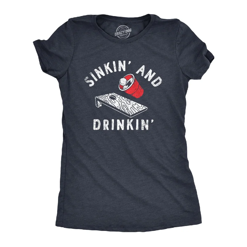 women's peplum tops -Sinkin And Drinkin Beer Women's T Shirt