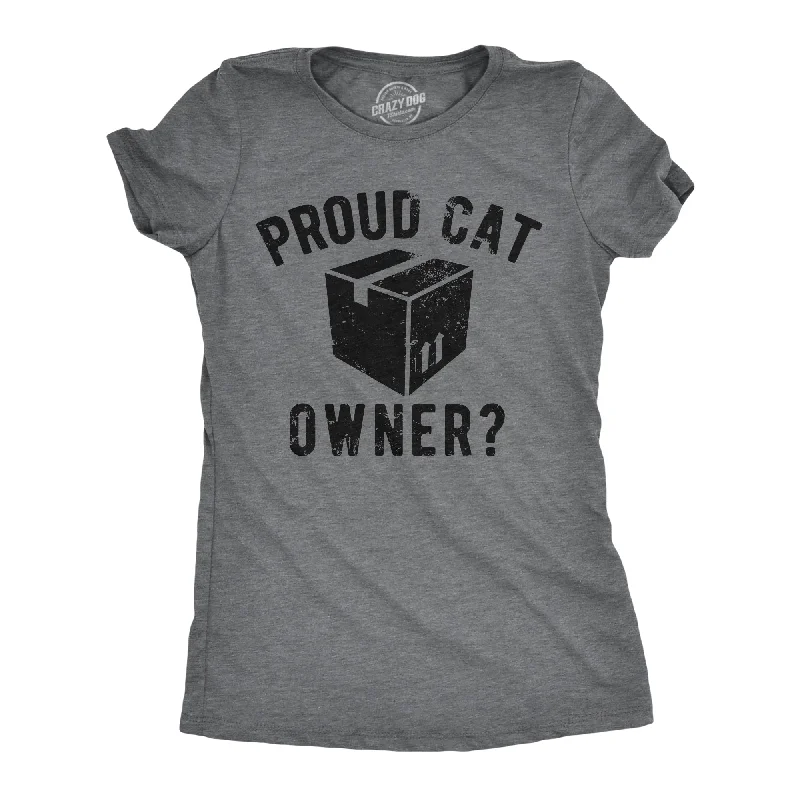 trendy sheer tops for women -Proud Cat Owner Women's T Shirt