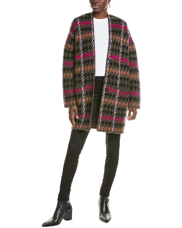 women's reversible jackets -NAADAM Luxe Houndstooth Jacquard Wool Coat