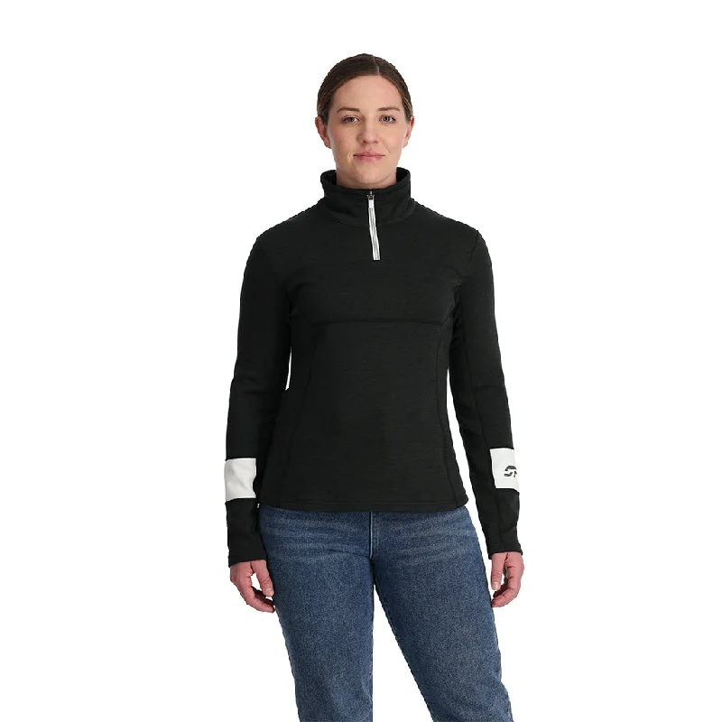 women's knitted coats -Womens Speed Half Zip - Black