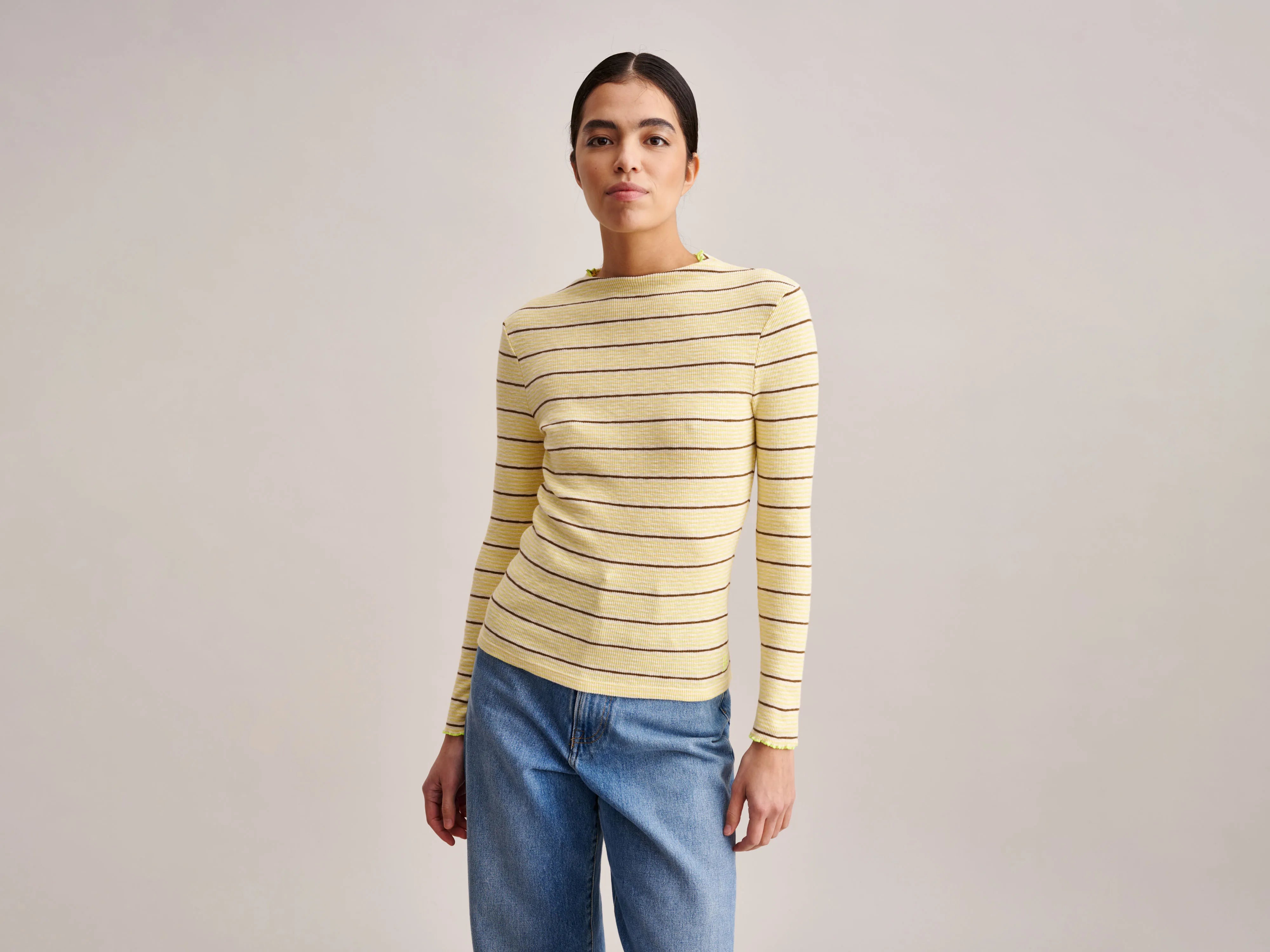 women's fitted blouses -Niba T-Shirt (232 / W / STRIPE B)