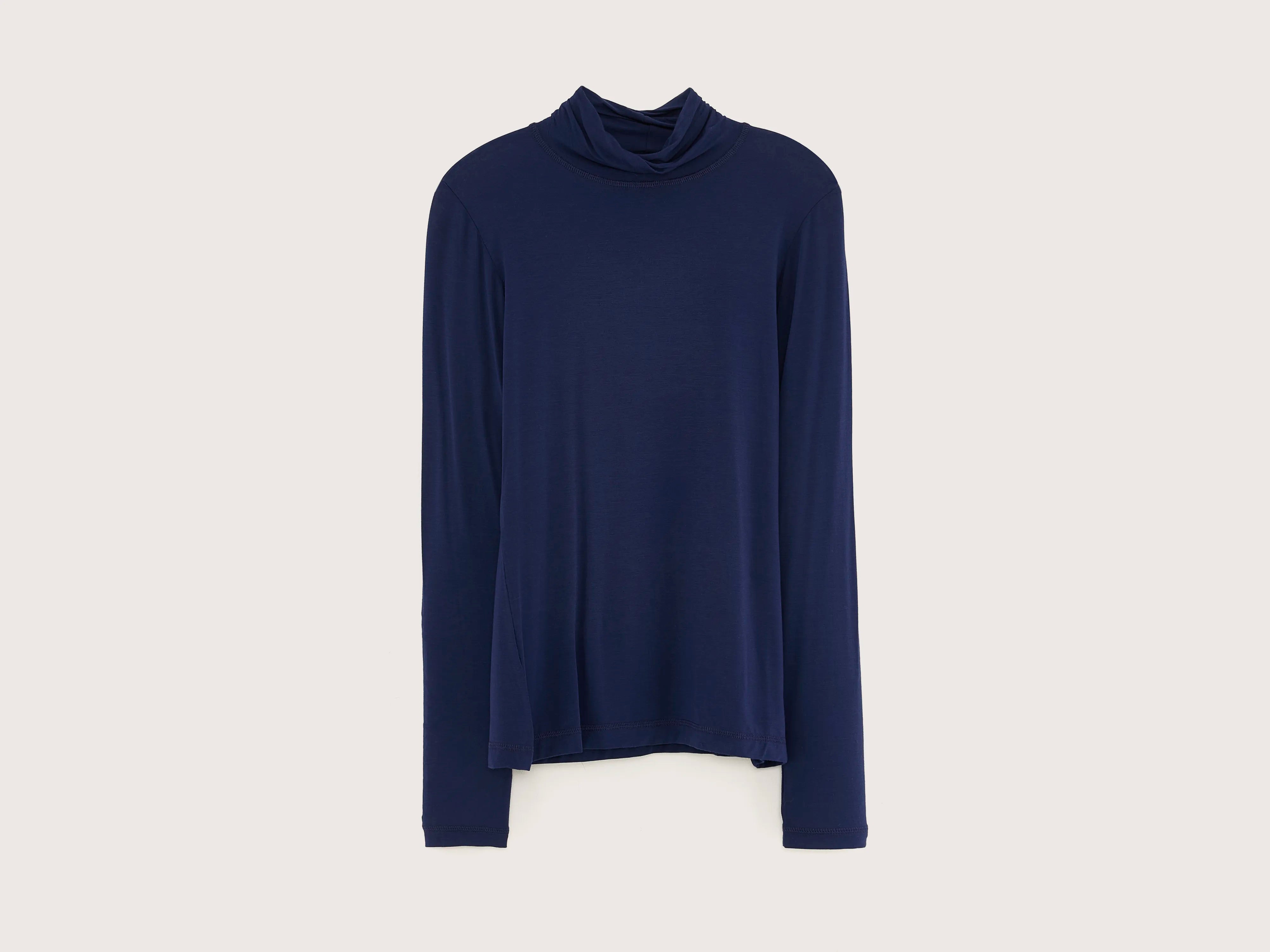 stylish turtleneck tops for women -Vinny slim t-shirt (242 / W / NAVAL)