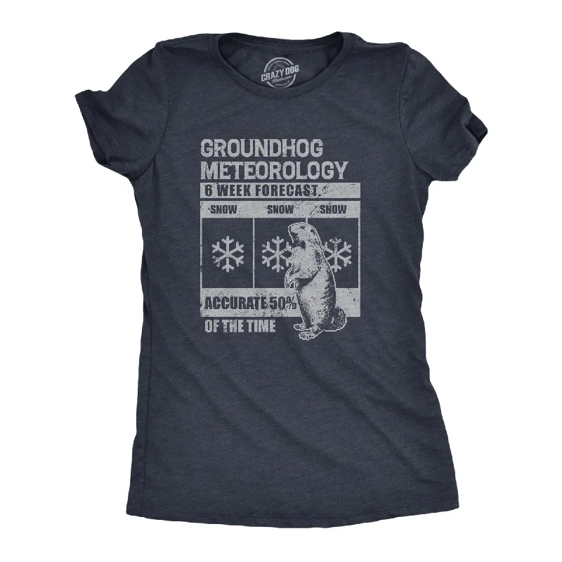 ladies' smocked tops -Groundhog Meteorology Women's T Shirt