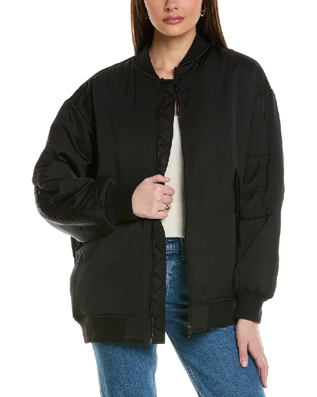 ladies' puff sleeve jackets -Kenneth Cole Boyfriend Bomber Jacket