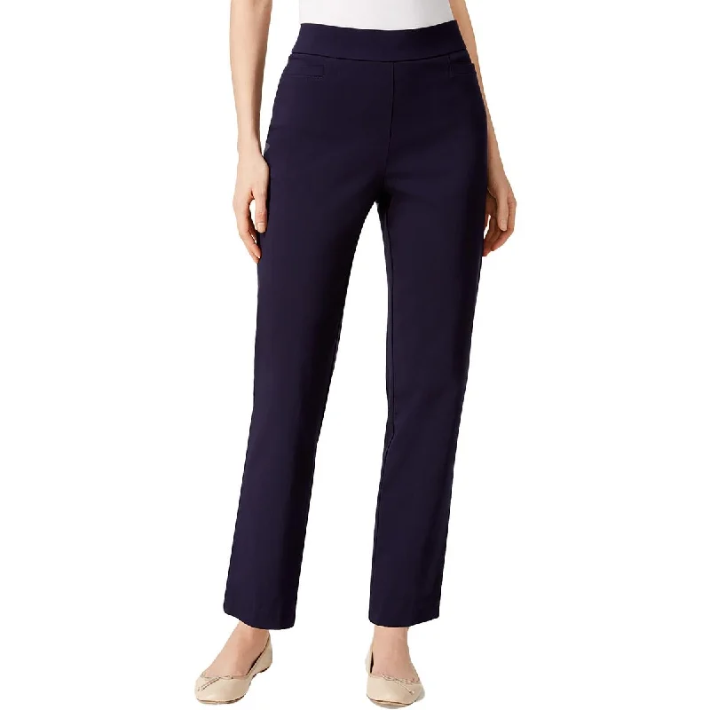 trendy textured leggings for women -Alfred Dunner Womens Petites Solid Stretch Skinny Pants