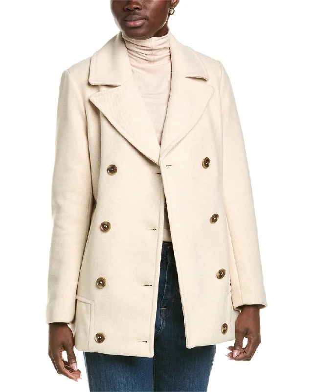 women's parka jackets -Kenneth Cole Melton Wool-Blend Coat