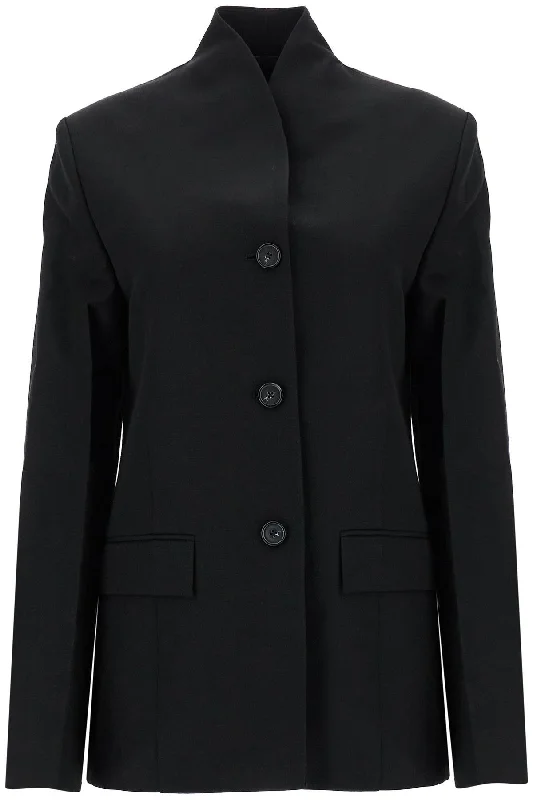 women's oversized coats -Toteme Women's  Double-Breasted Jacket In Recycled Polyester And Wool