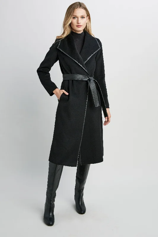 women's reversible jackets -Tahari Juliette Double Face Wool Coat