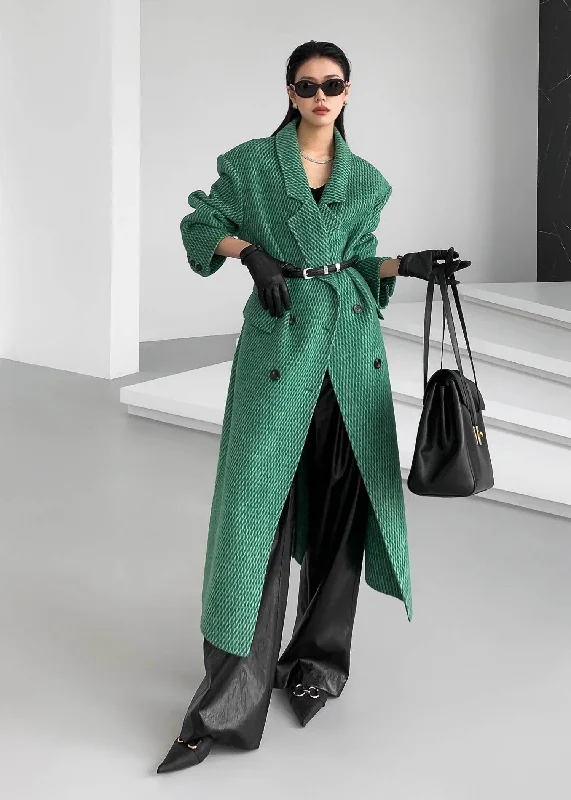 women's cashmere coats -Textured Double Face Wool & Cashmere Overcoat