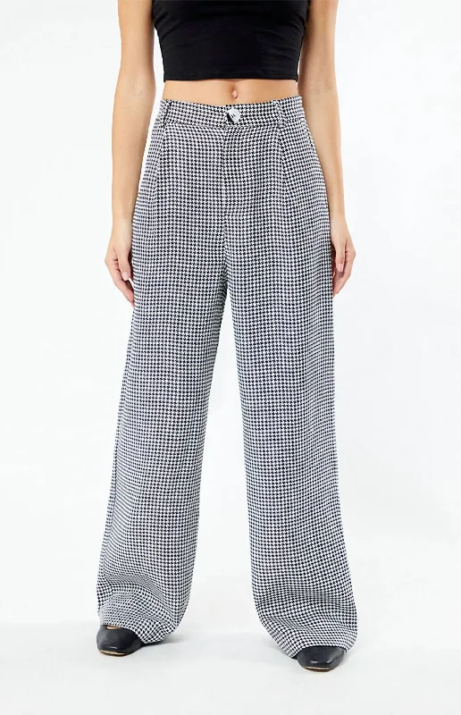 ladies' summer shorts -Camilla Wide Leg Pant In Black/white