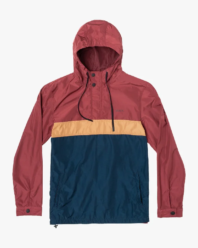 women's utility jackets -Meyer Packable Anorak Jacket - Oxblood Red