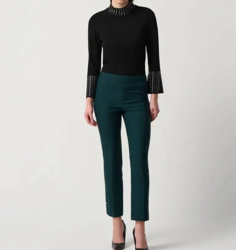 women's stretch leggings -Pull On Pants In Alpine Green