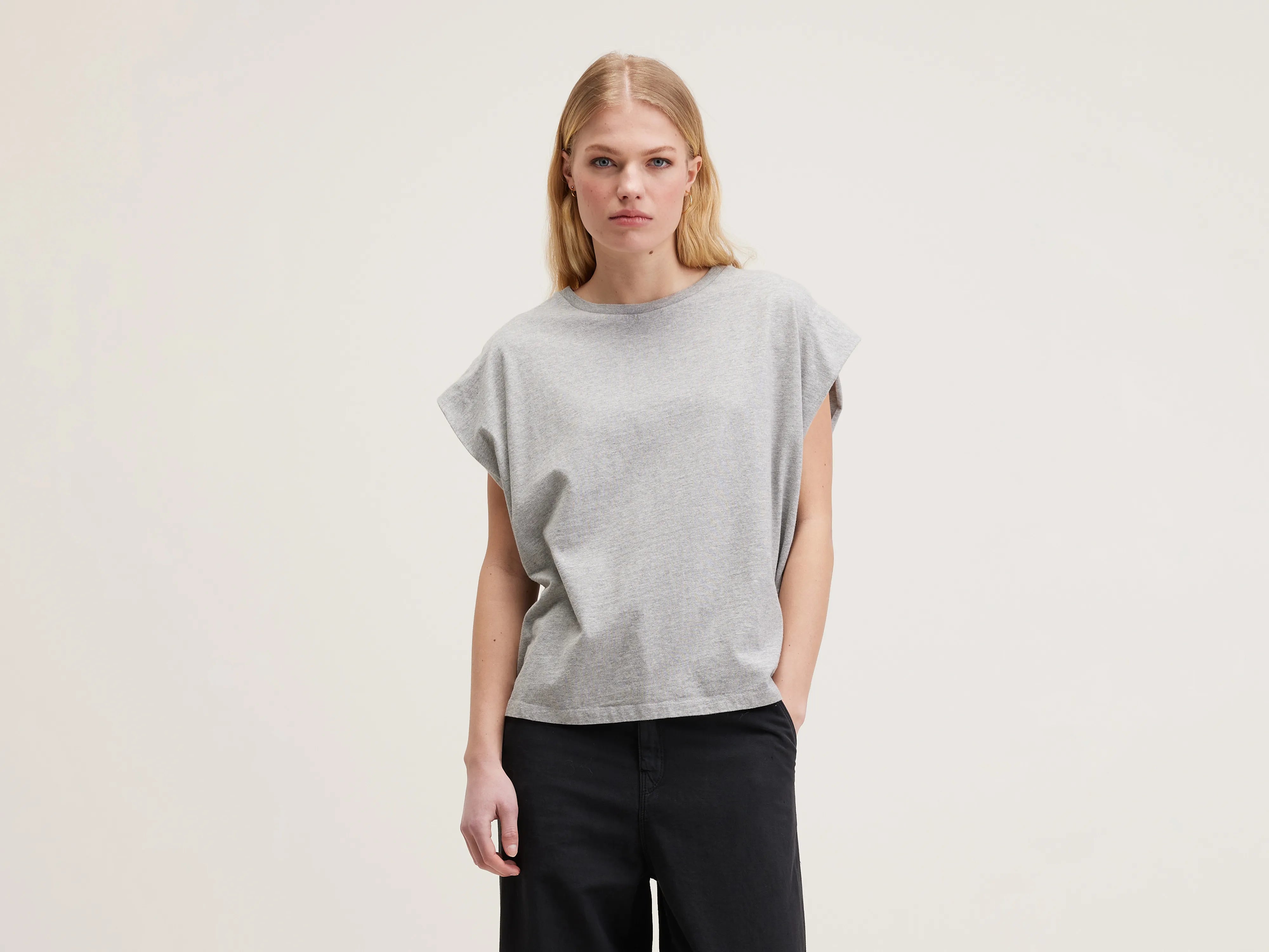 women's metallic tops -Vice crew-neck t-shirt (242 / W / H. GREY)