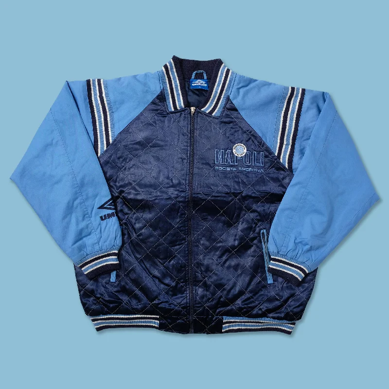 stylish embroidered jackets for women -Vintage Umbro SSC Napoli Varsity Jacket XLarge