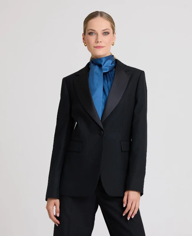 women's winter coats -Jessica Satin Lapel Jacket