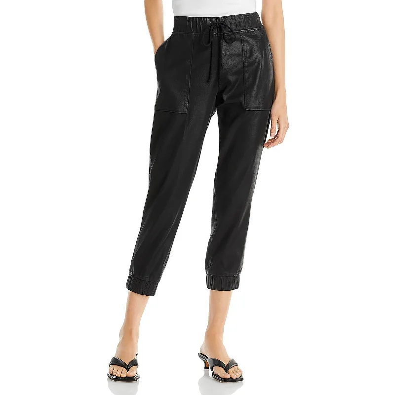 women's harem pants -Womens Chambray Drawstring Jogger Pants