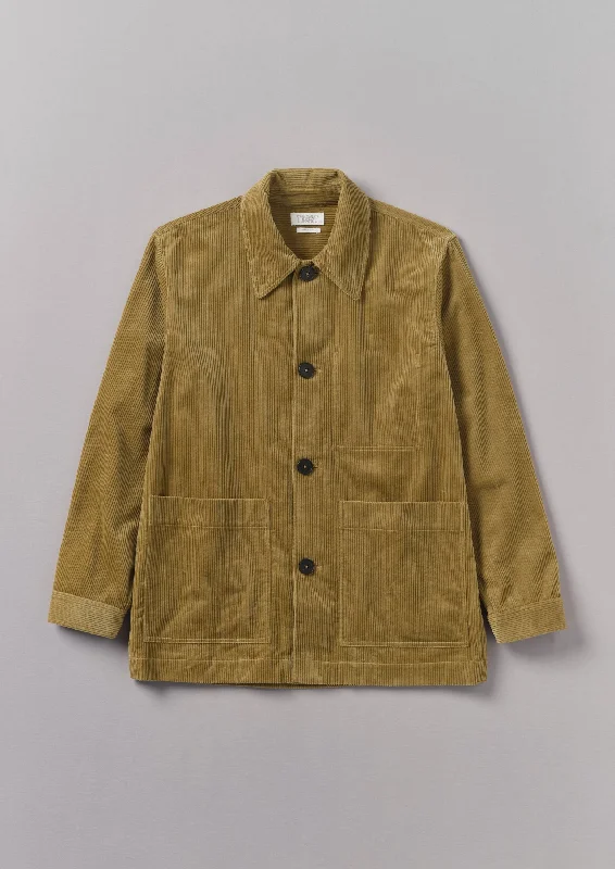 women's corduroy jackets -Organic Cord Point Collar Jacket | Golden Sand