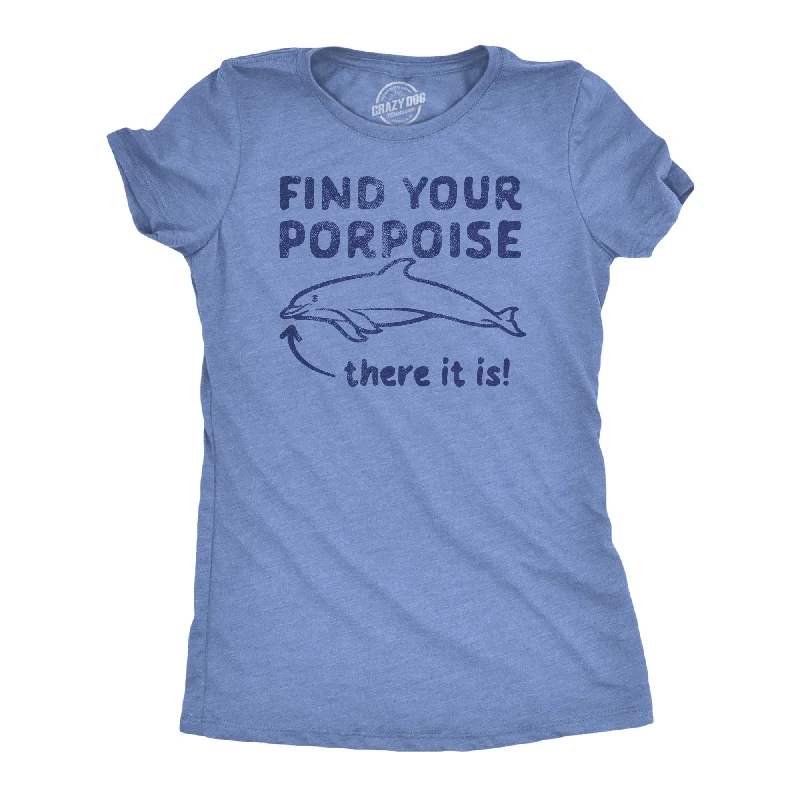 trendy balloon sleeve tops for women -Find Your Porpoise Women's T Shirt