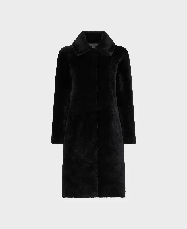 women's elegant evening coats -Reversible Teddy Coat