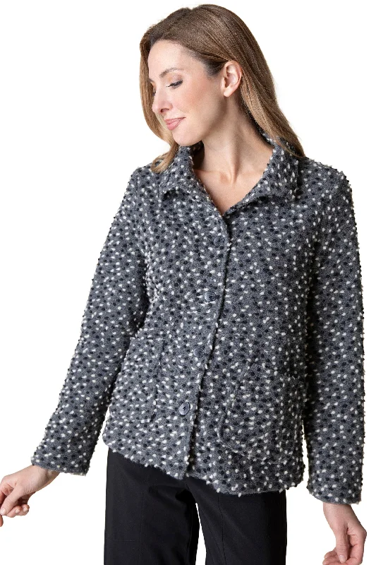 women's hooded coats -Lots of Dots Swing Jacket