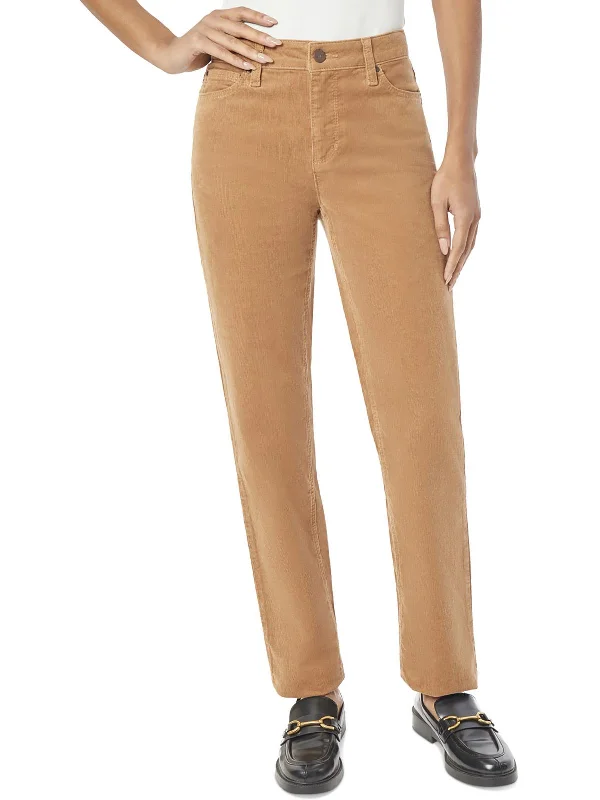 women's wool trousers -Womens Mid Rise Knit Straight Leg Pants