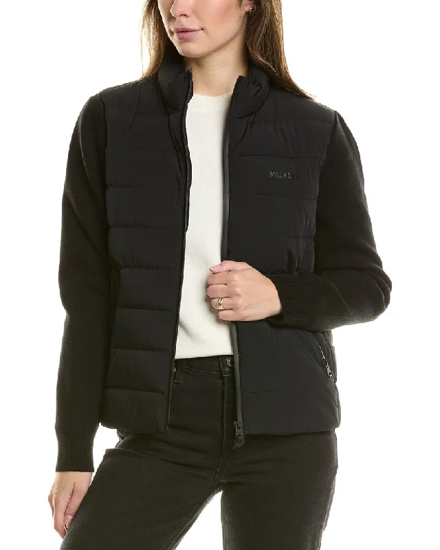 stylish embroidered jackets for women -Mackage Short Down Jacket