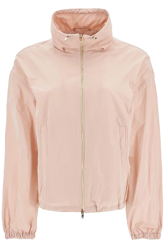 women's raincoats -Herno Women's Short pink Techno Taffeta Jacket Made In Italy