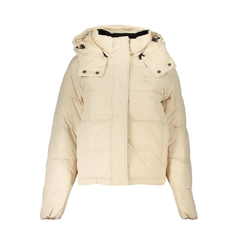 ladies' puff sleeve jackets -Calvin Klein Chic  Long-Sleeved Jacket with Removable Women's Hood