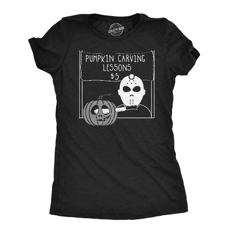 women's cold shoulder tops -Pumpkin Carving Lessons Women's T Shirt