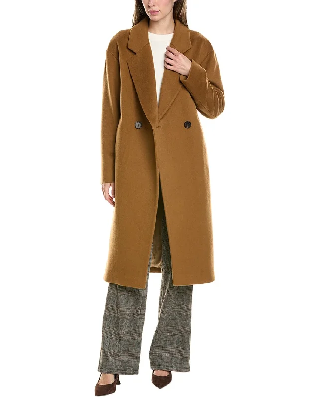 women's sherpa jackets -FLEURETTE Long Wool Coat