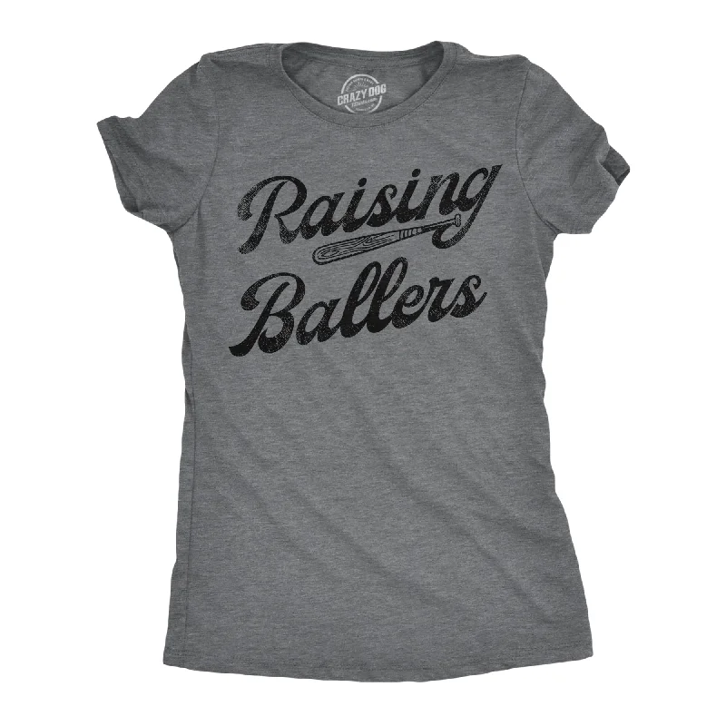 casual button-up tops for women -Raising Ballers Women's T Shirt