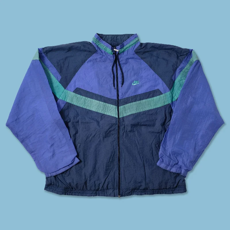 stylish patchwork coats for women -Vintage Nike Track Jacket XXL