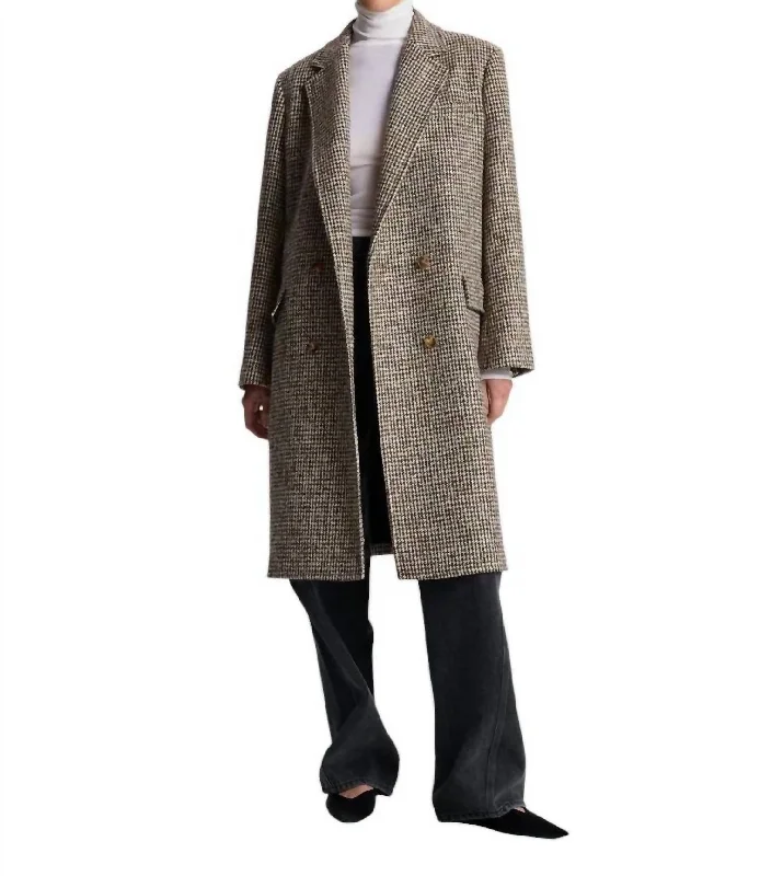 trendy oversized blazers for women -Tanner Coat In Cream/brown