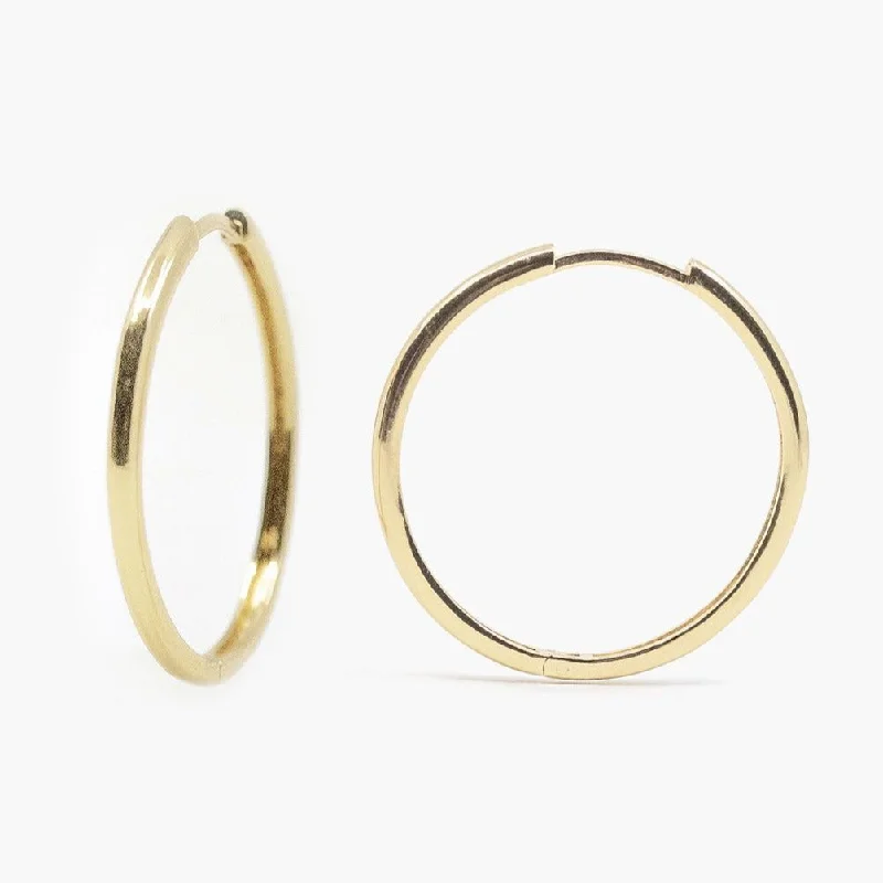 women's lucky charm earrings -Large Hoop Earrings in Gold