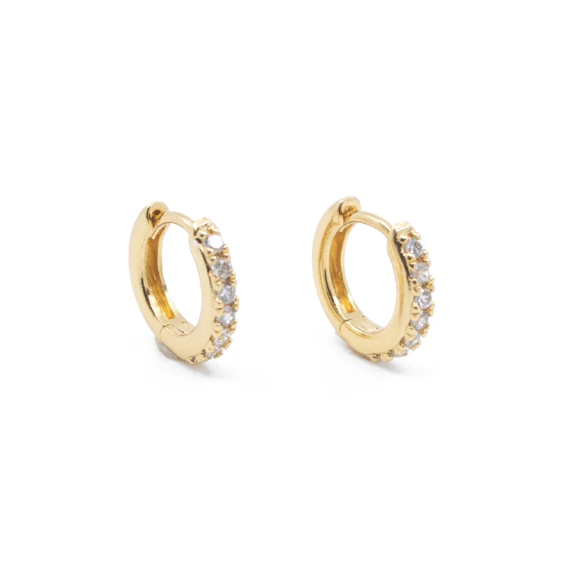 women's infinity earrings -CZ Diamond Huggie Hoops Earrings in Gold