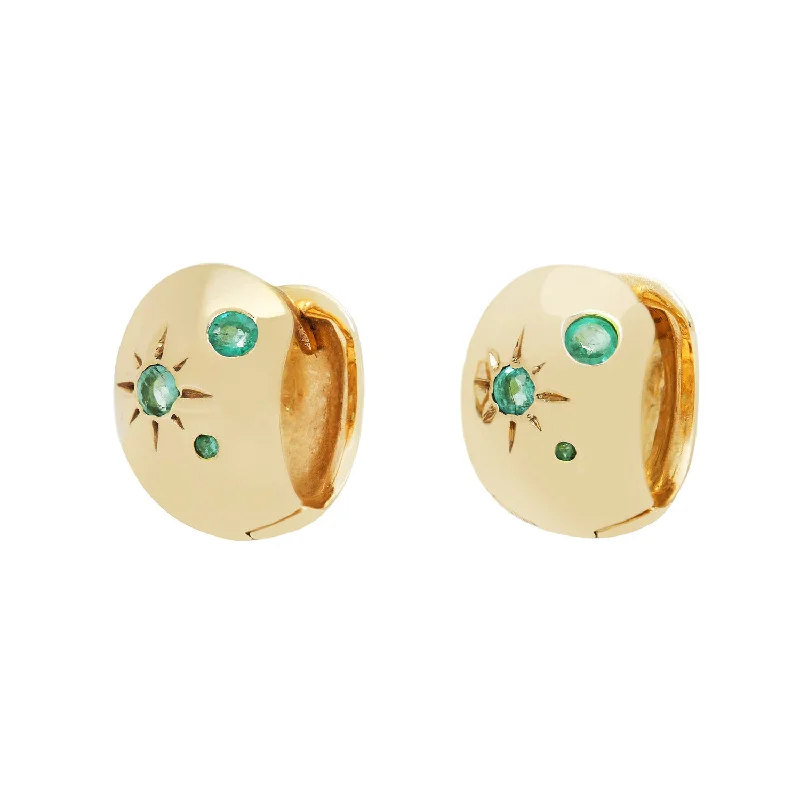 women's butterfly earrings -Disco Dazzle Emerald Hoops