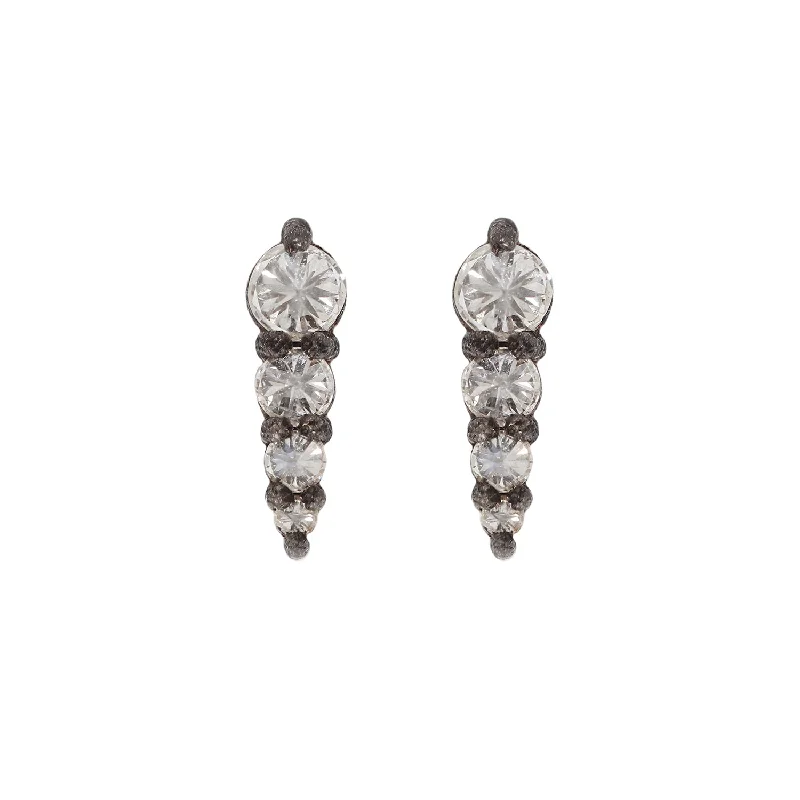 elegant earrings for women -Graduated Diamond Studs