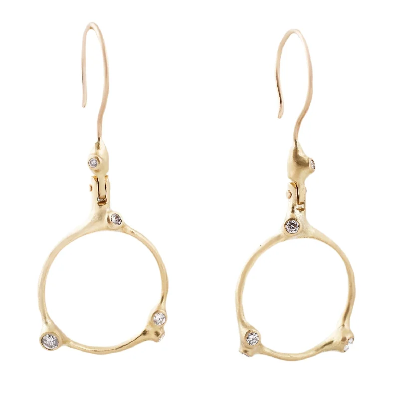 ladies' diamond earrings -Barnacle Dangle Hoop Earrings