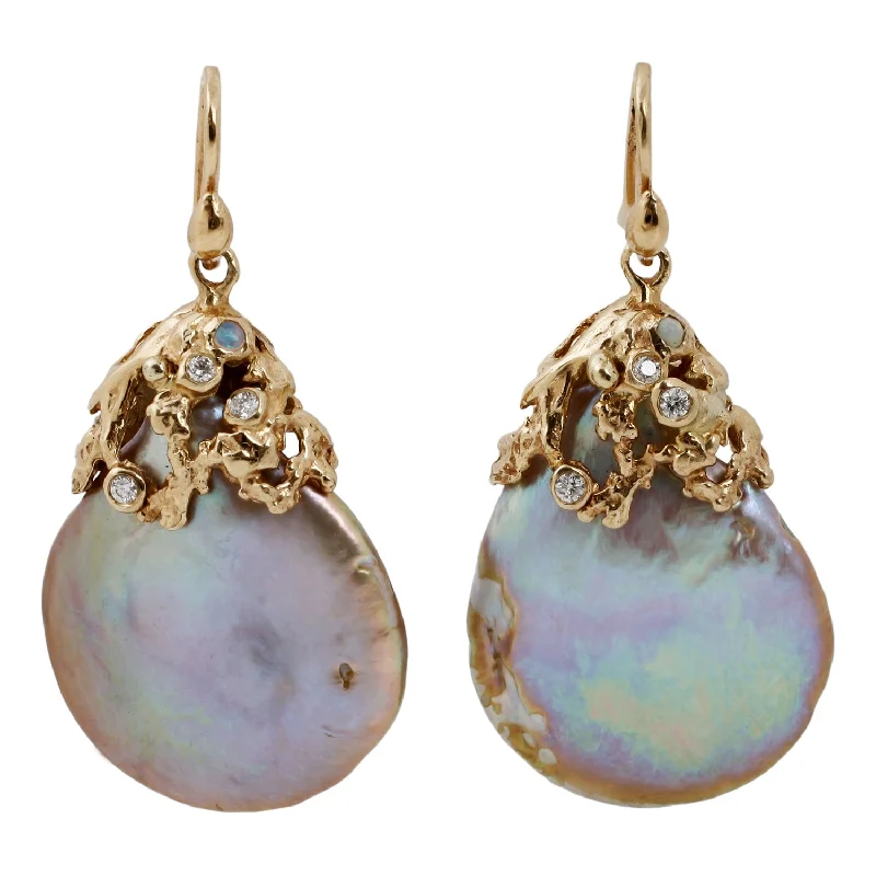 women's shell earrings -Pearl Drop Earrings